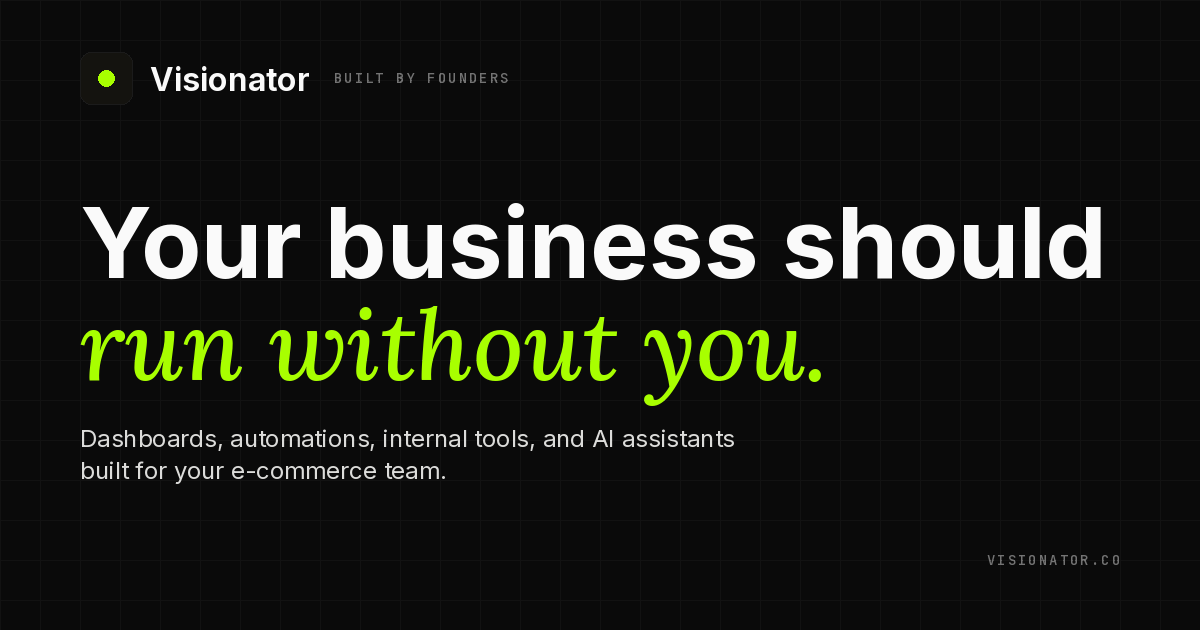 Visionator — Custom AI systems for e‑commerce, built in weeks.